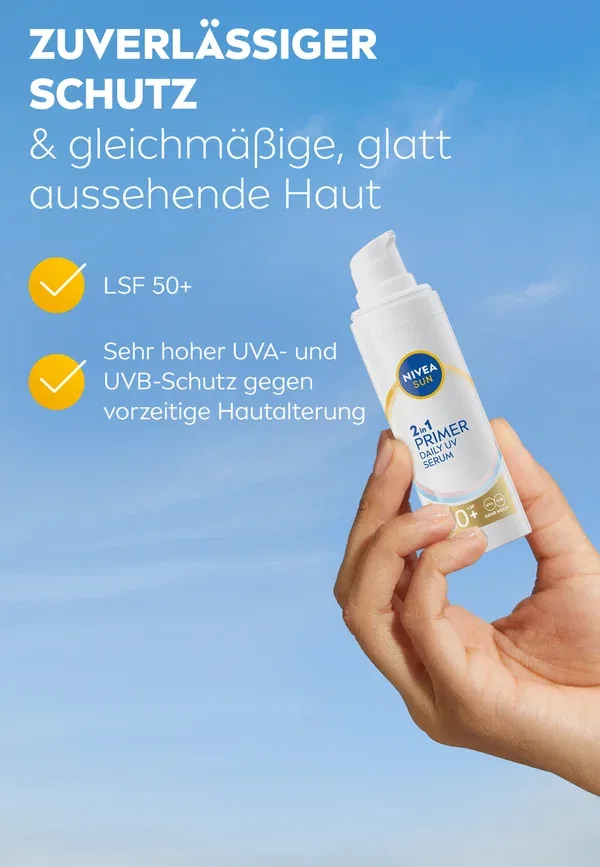 Солнцезащитная сыворотка с SPF 50+ Sun uv face primer serum lsf 50+ 30ml Nivea, 30 мл — фото 4