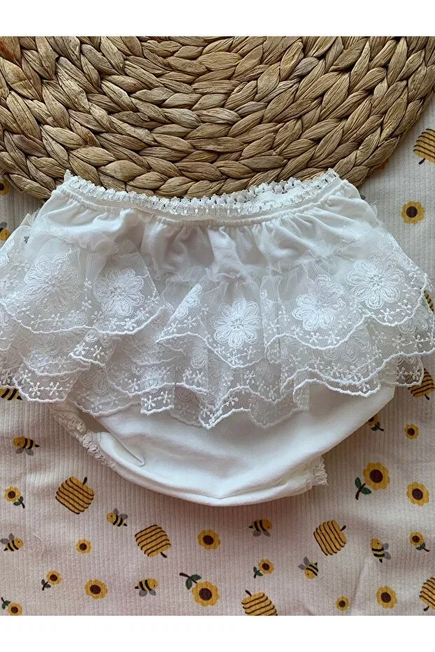 Детские трусы для новорожденных хлопковые Combed Cotton Baby Dress Underpants Honeybeeatelier, Ecru