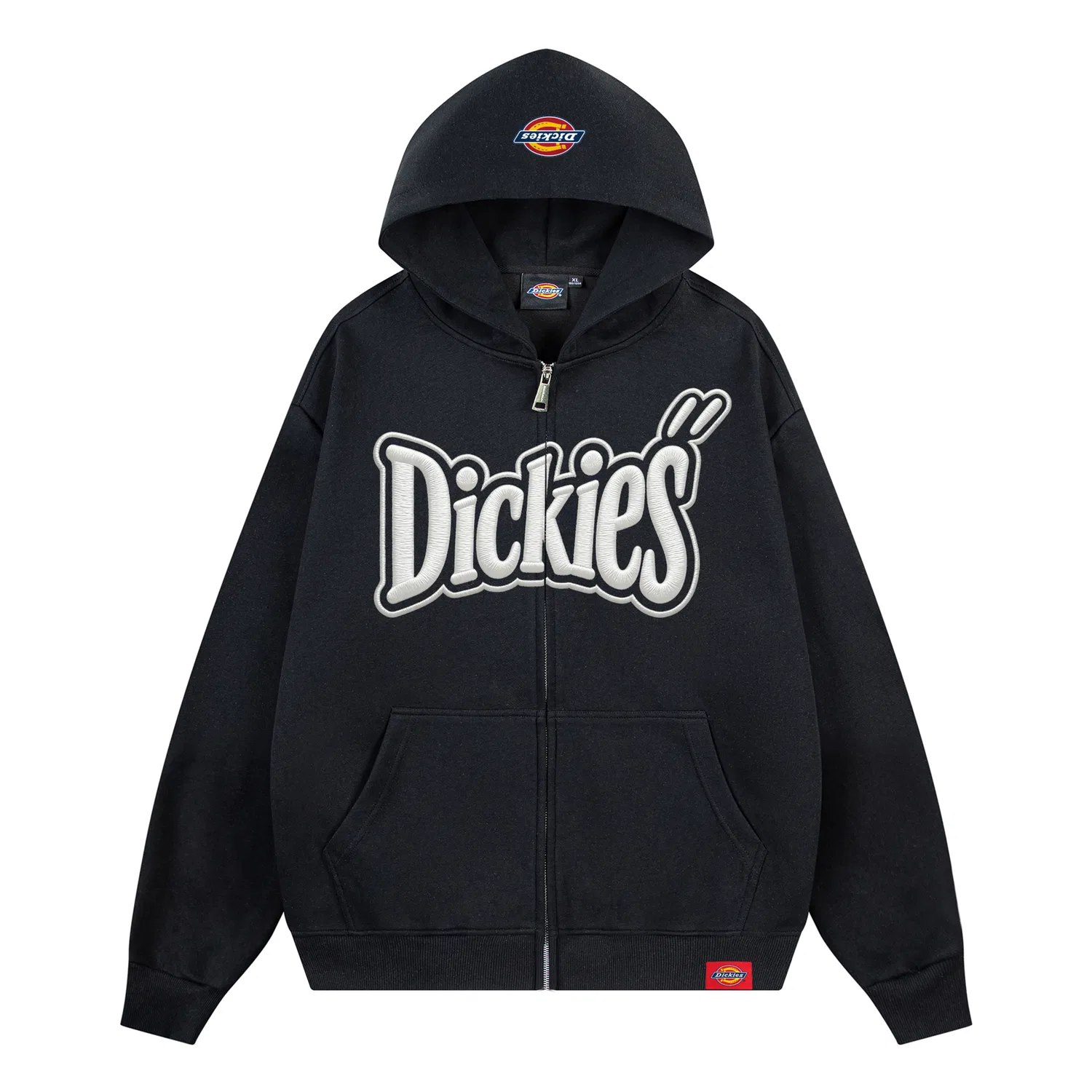 Детский свитшот с капюшоном, прямой крой, модель Heather Gray Black Embroidery, Dickies, Heather Gray Black Embroidery — фото 3