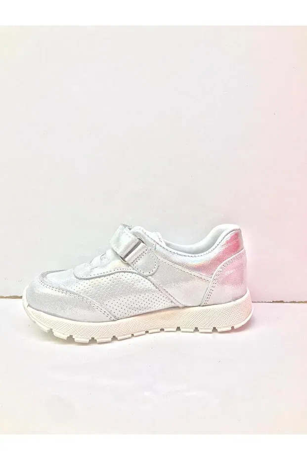 Детские кожаные ортопедические спортивные туфли для девочек Sibel Bebe, Silver — фото 2
