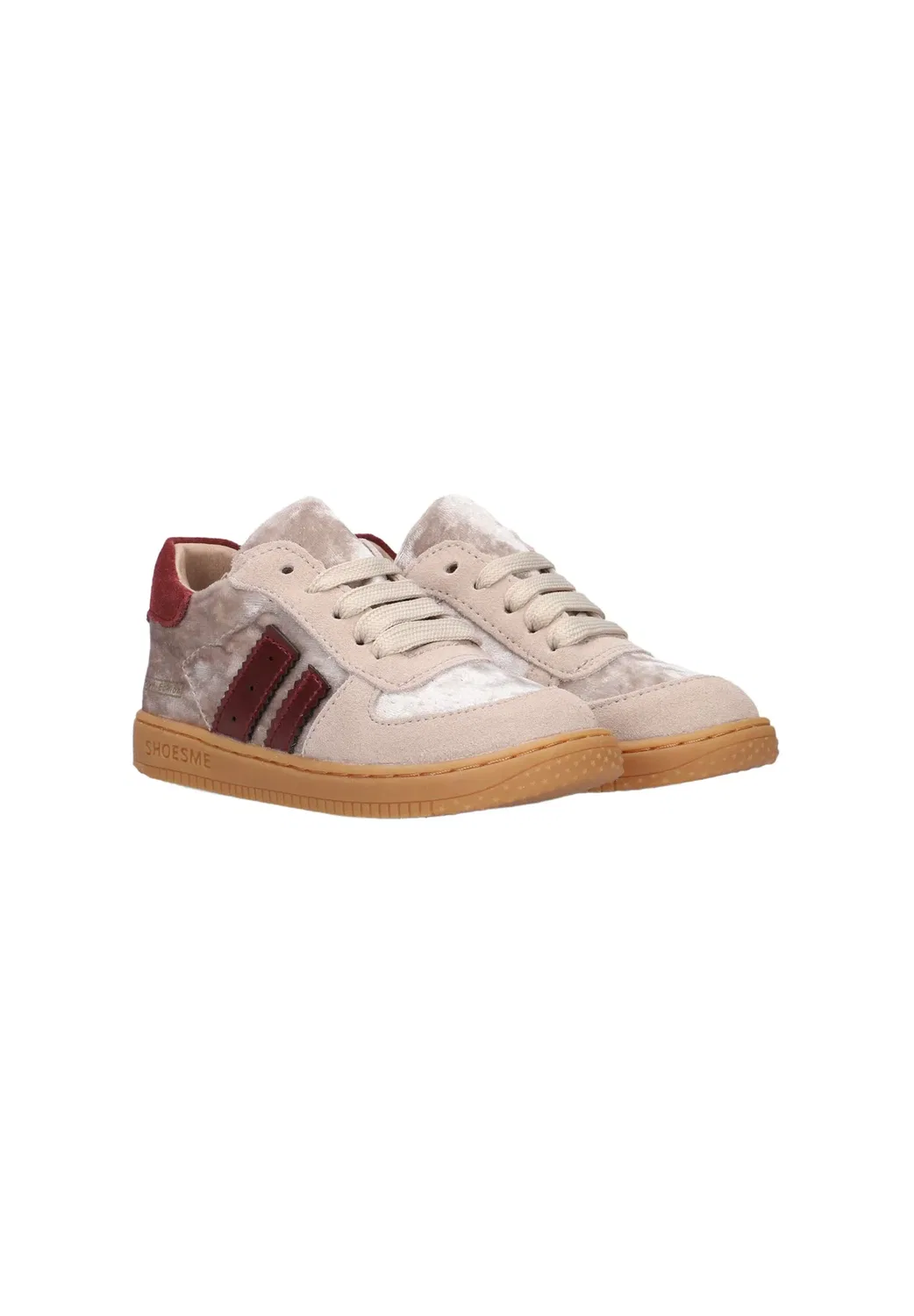 Кроссовки Meisjes lage bn26w002. - детская обувь Shoesme, Beige Red Velvet — фото 2