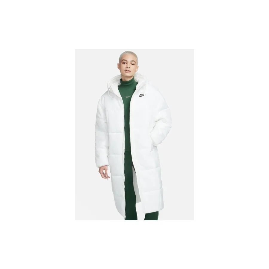 Женский пуховик с капюшоном Nike Sportswear Classic Puffer Therma-Fit, Белый — фото 2