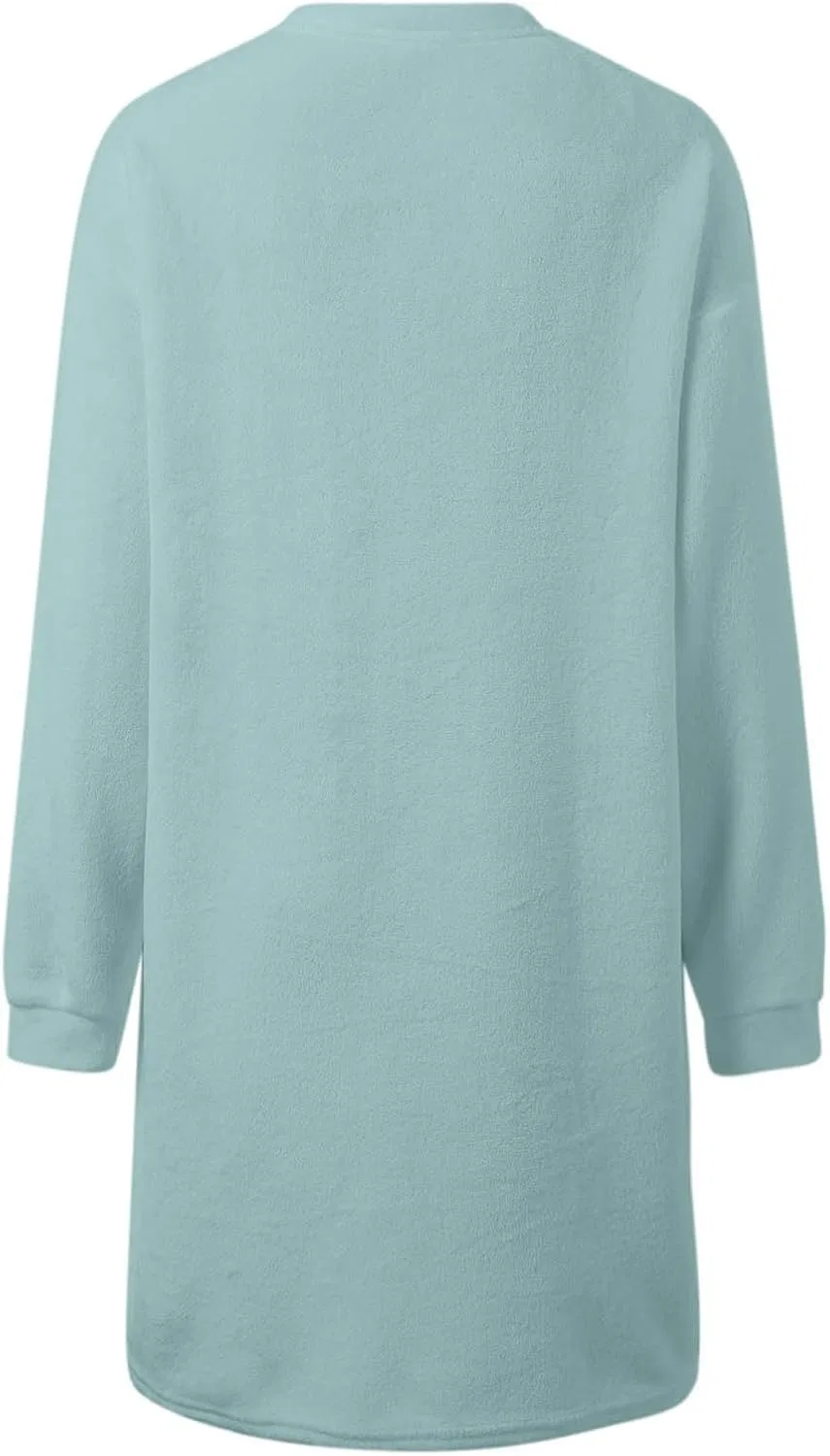 Женское платье-свитер оверсайз с длинным рукавом, Light Blue — фото 4