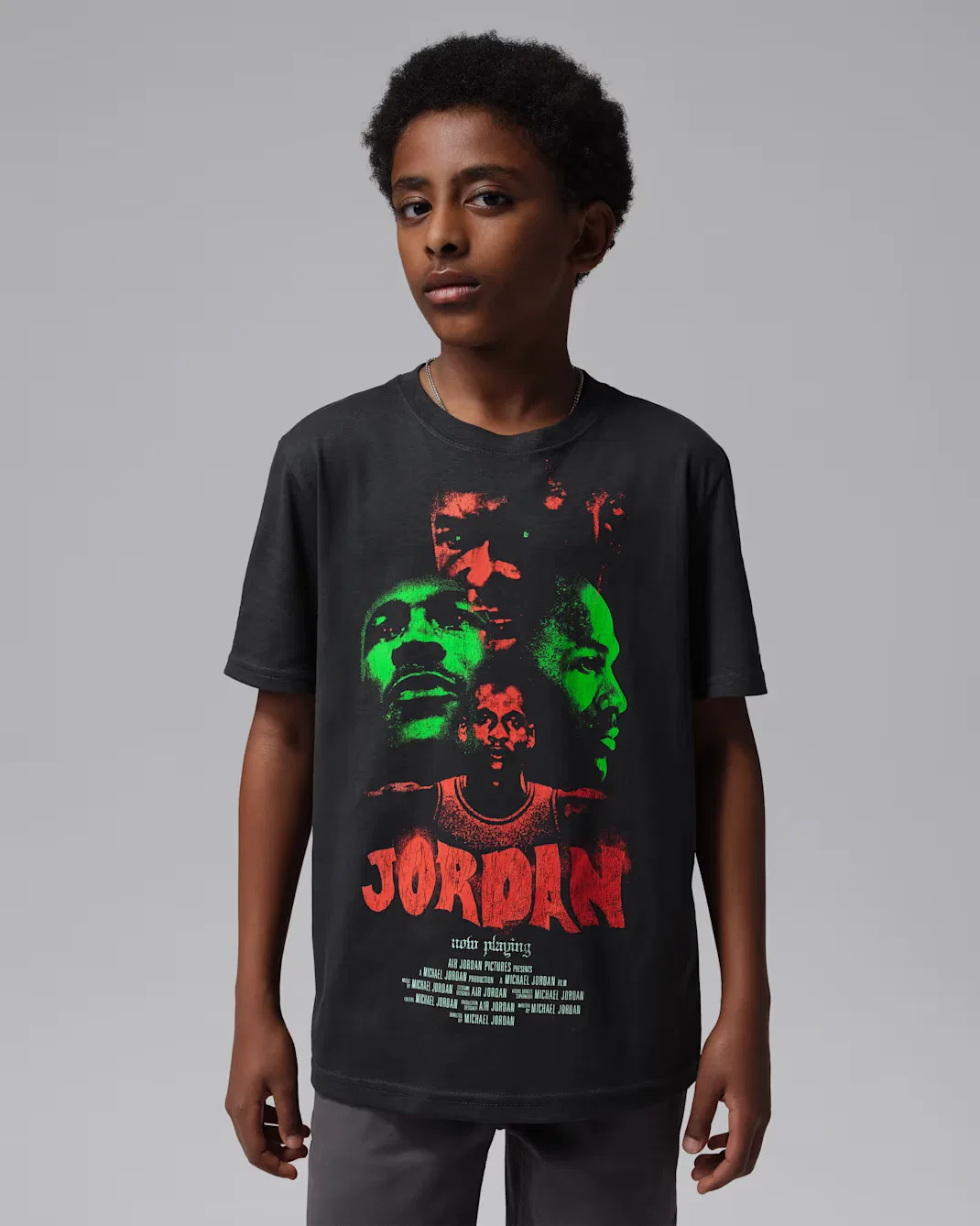 Футболка с графическим изображением кинопостера для детей постарше Jordan, Off Noir