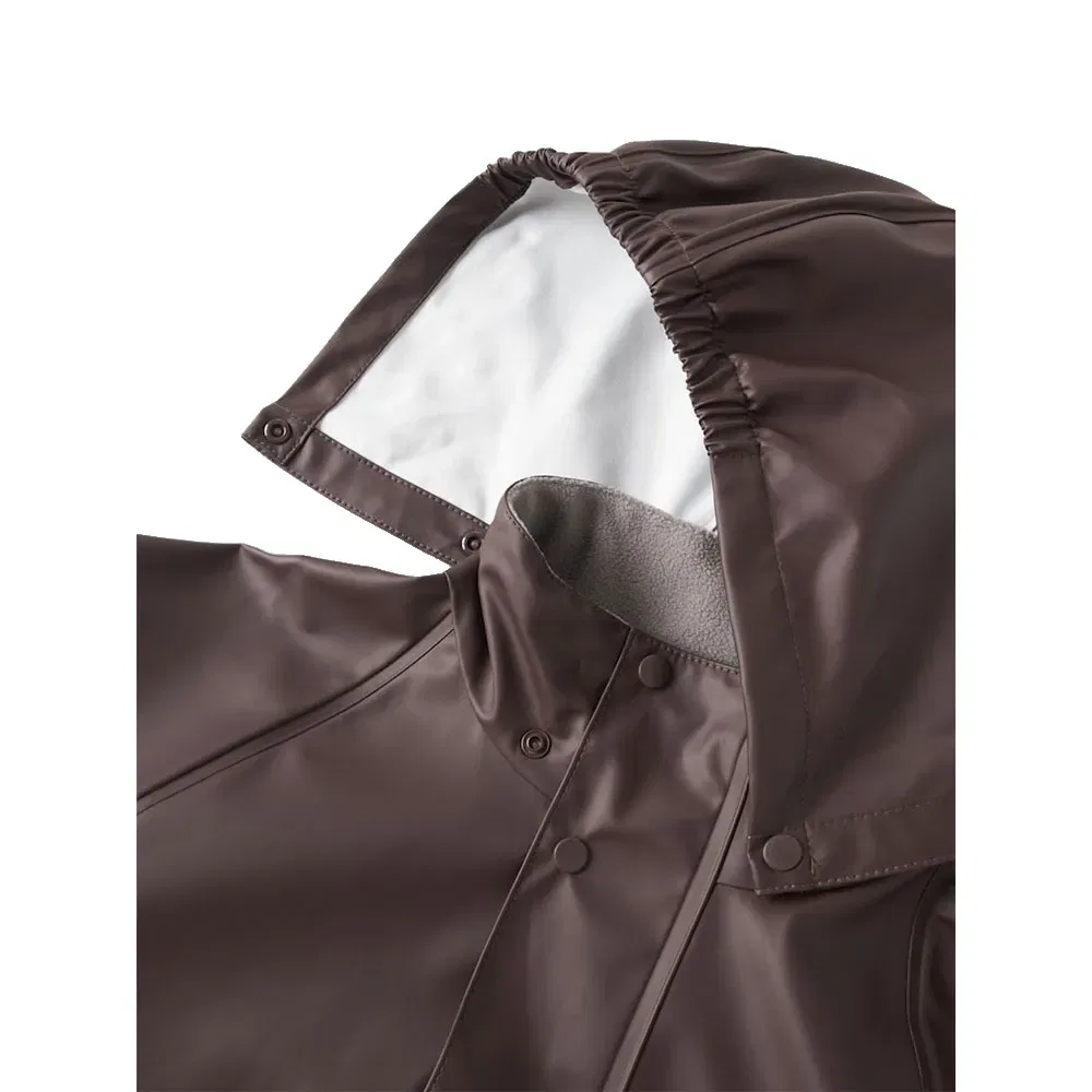 Детский дождевик для девочек с капюшоном Dry10 Name it, Brown — фото 4