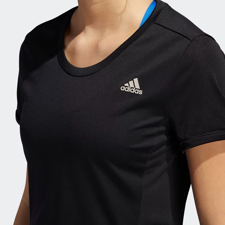 Женская футболка с круглым вырезом, прямой крой, Adidas, Black — фото 4
