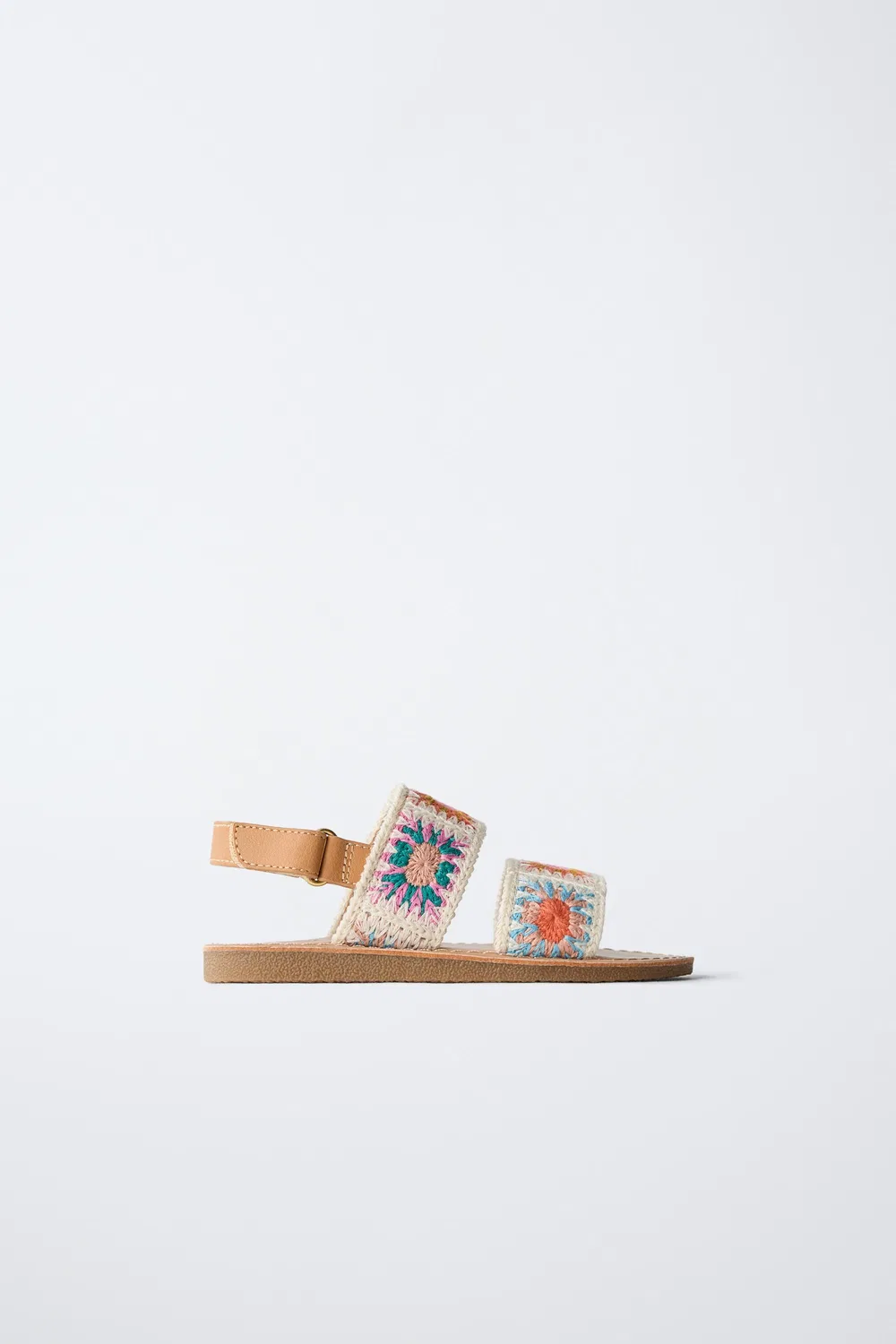 Вязаные сандалии ZARA, Ecru White