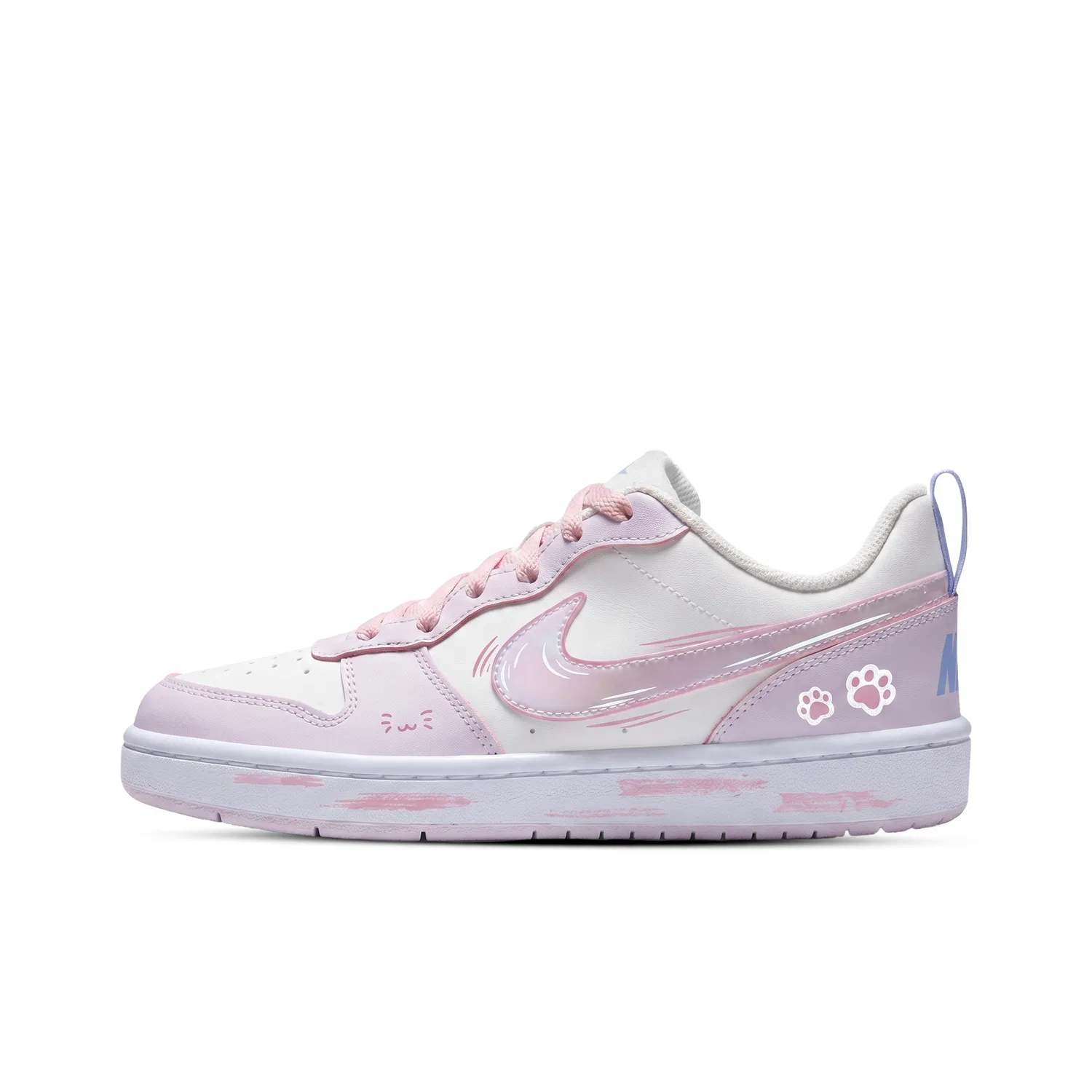Детские кеды для скейтбординга с принтом COURT BOROUGH RECRAFT Nike, White Pink — фото 3