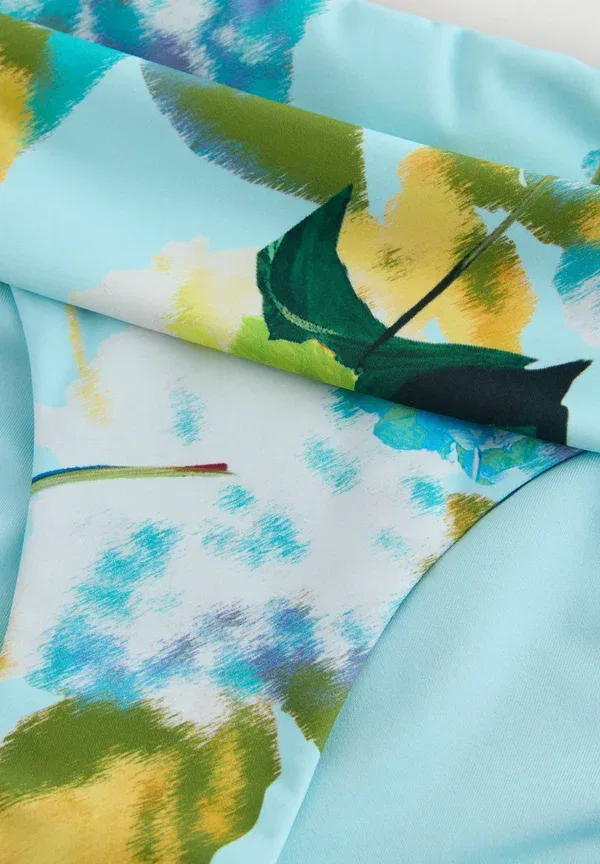Бикини с цветочным принтом Roll top fit Next, Aqua Blue, Lime Green, Floral, бирюзовый/салатовый — фото 3