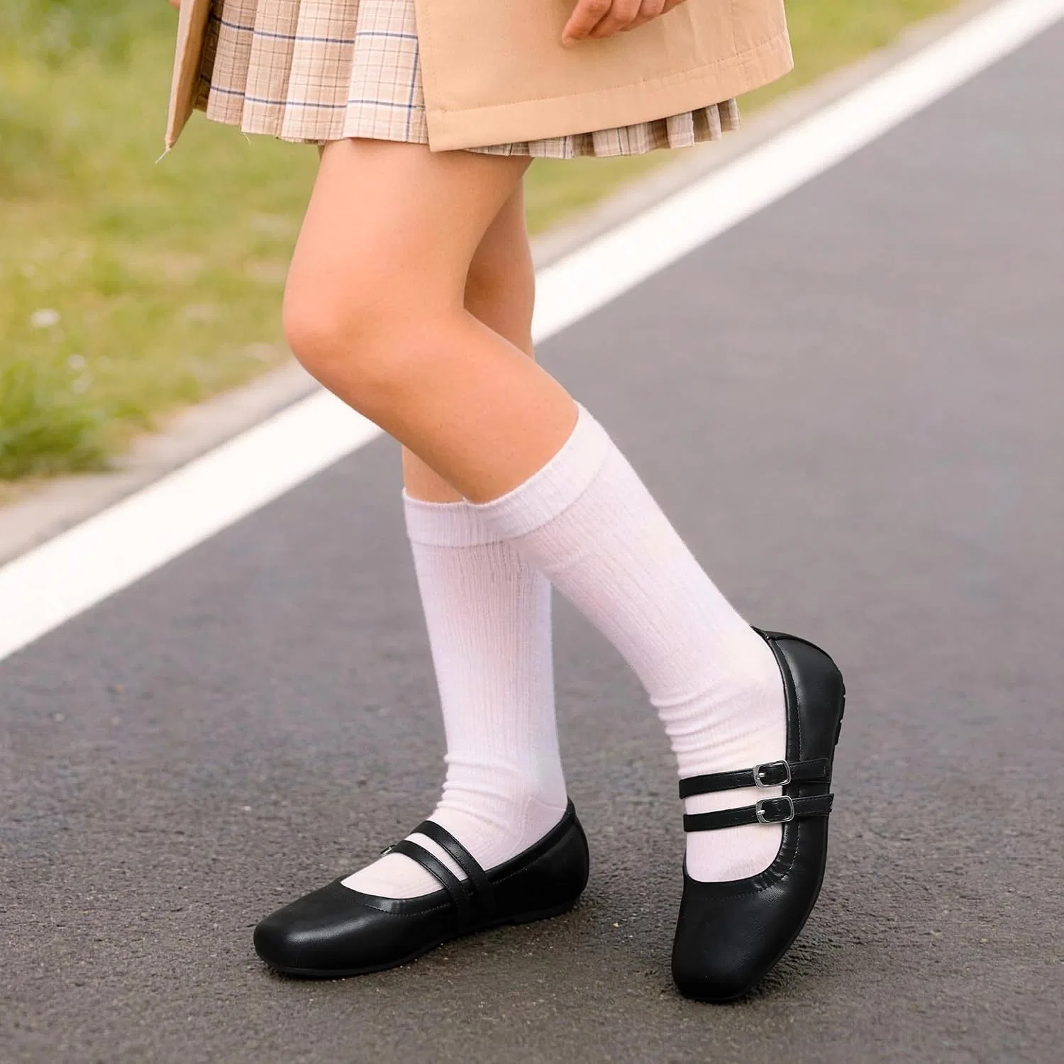 Детские балетки для девочек с эластичным ремешком Mary Jane DREAM PAIRS, Black — фото 3