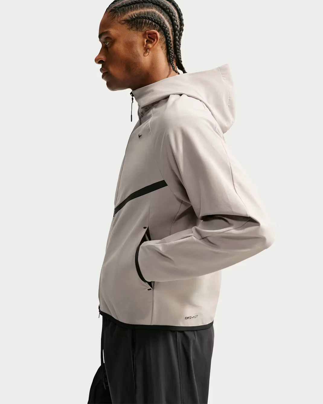 Мужская ветровка Shori Knit на молнии Nike Tech, College Grey/Black — фото 3