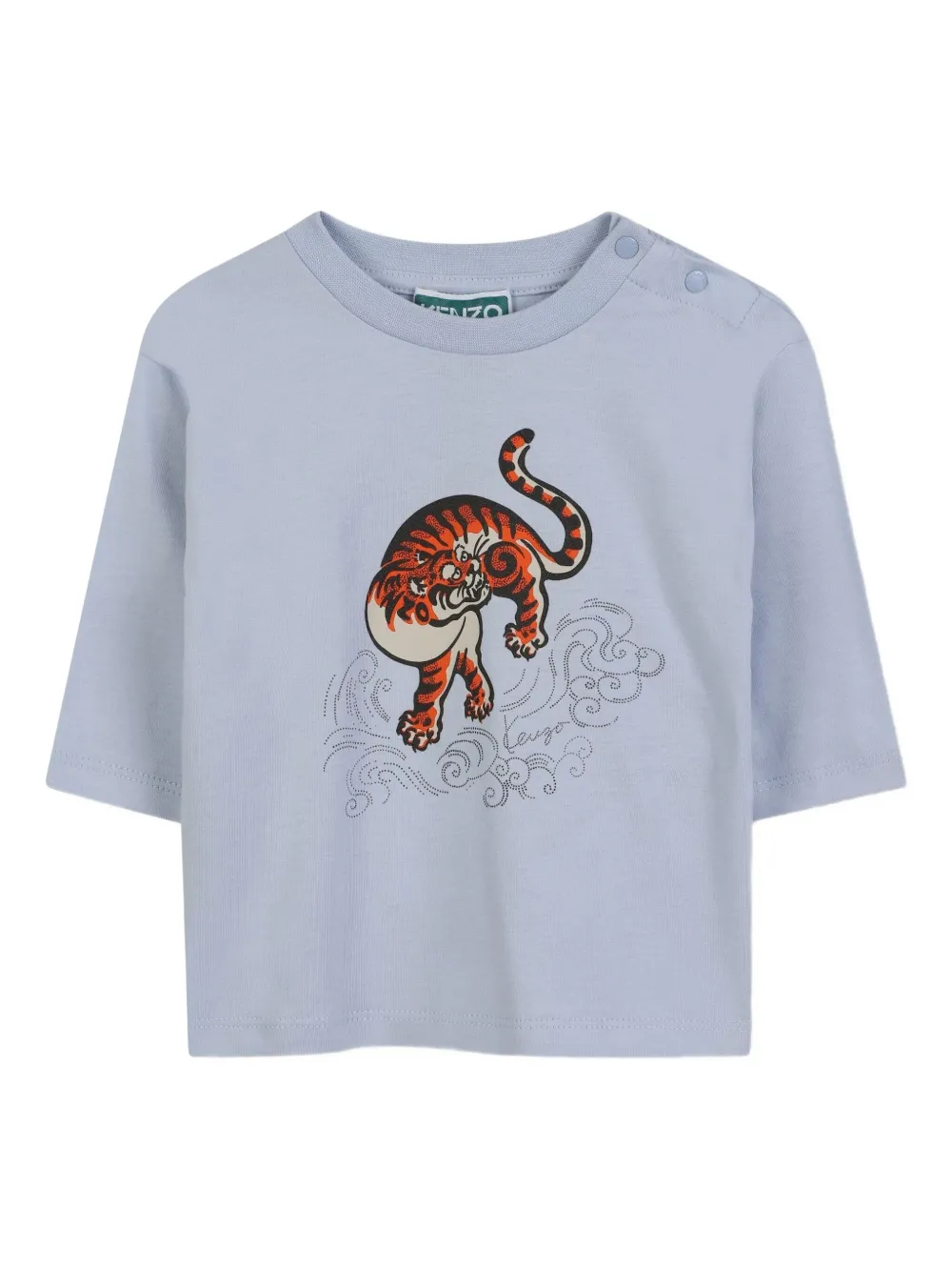 

Футболка с тигровым принтом Kenzo Kids, синий