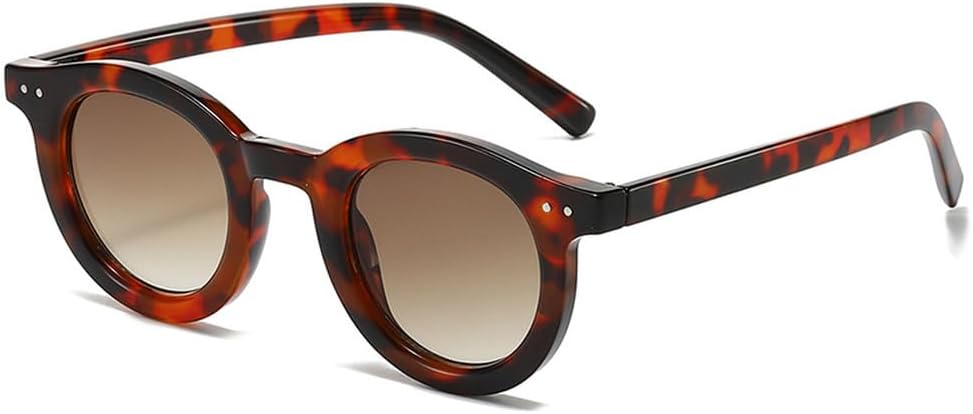 

Овальные солнцезащитные очки для женщин, модные, с прозрачными градиентными линзами, защита от УФ-излучения UV400; мужские солнцезащитные очки в стиле панк с заклепками WNCKSQ, Leopard Tea Gradient