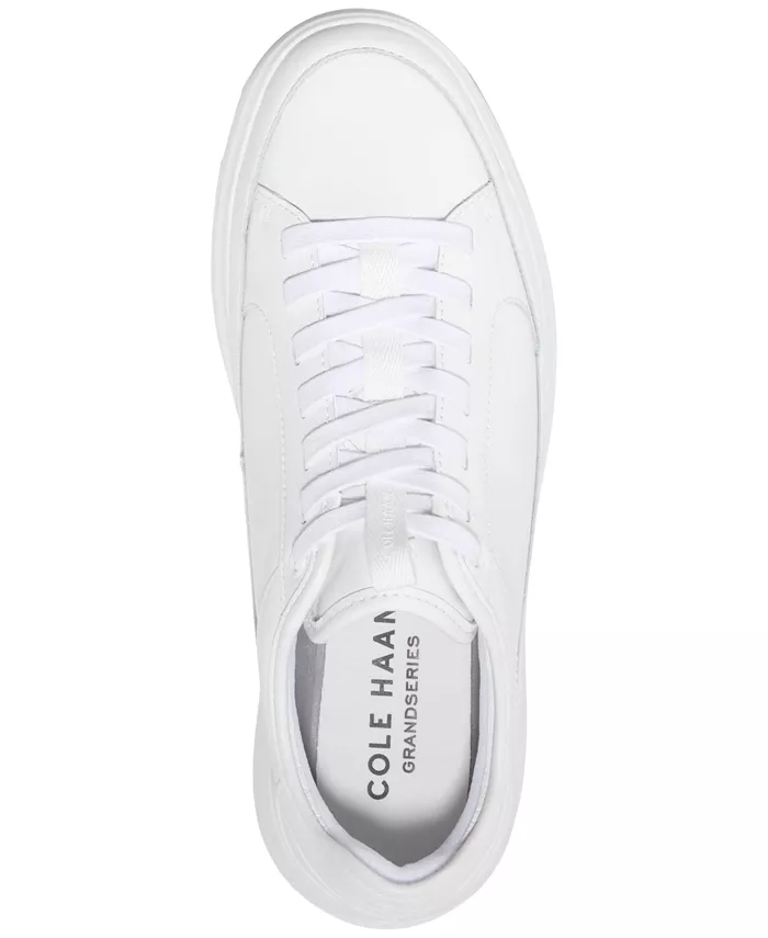 Мужские кожаные повседневные кроссовки GrandPrø All Day на шнуровке Cole Haan, белый — фото 4