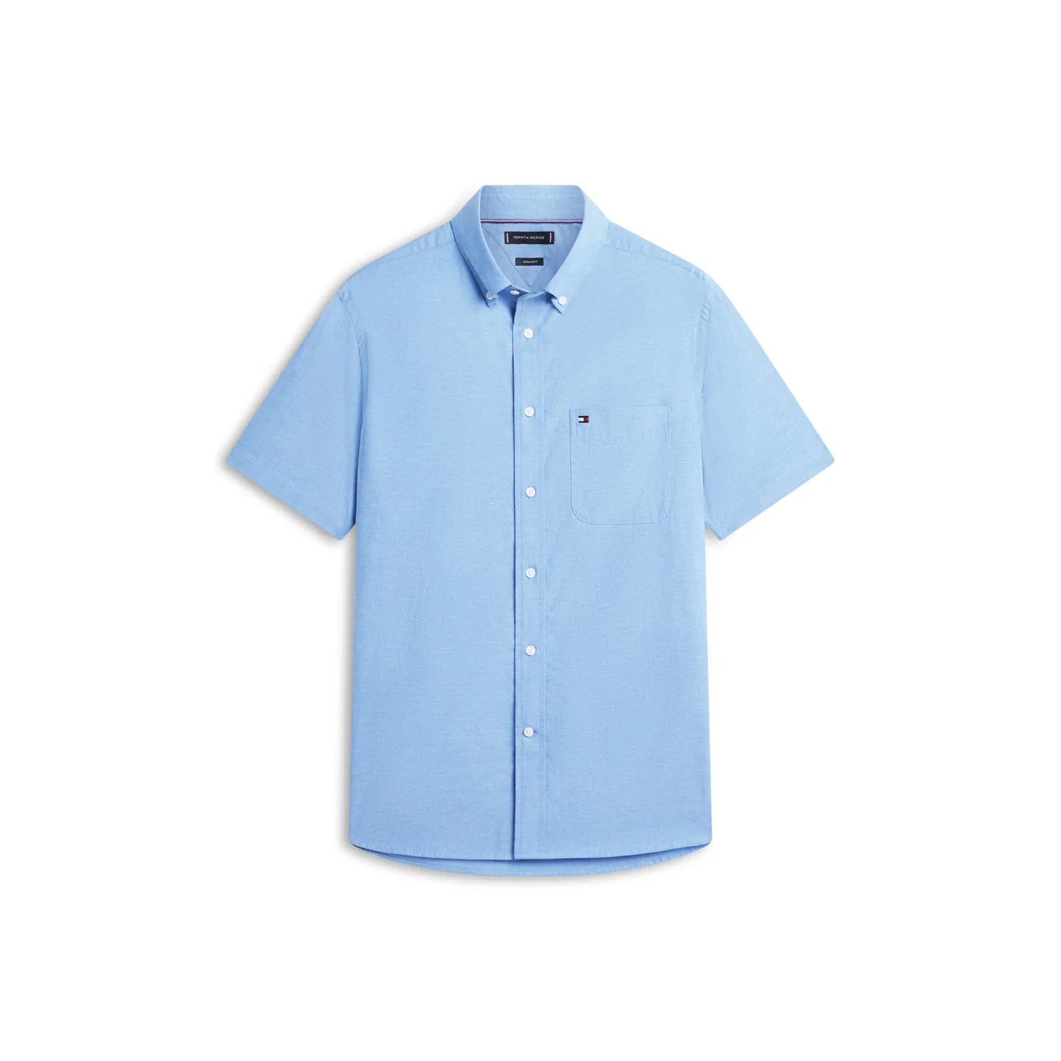 Мужская рубашка с коротким рукавом regular fit Tommy Hilfiger, рубашка Blue — фото 4