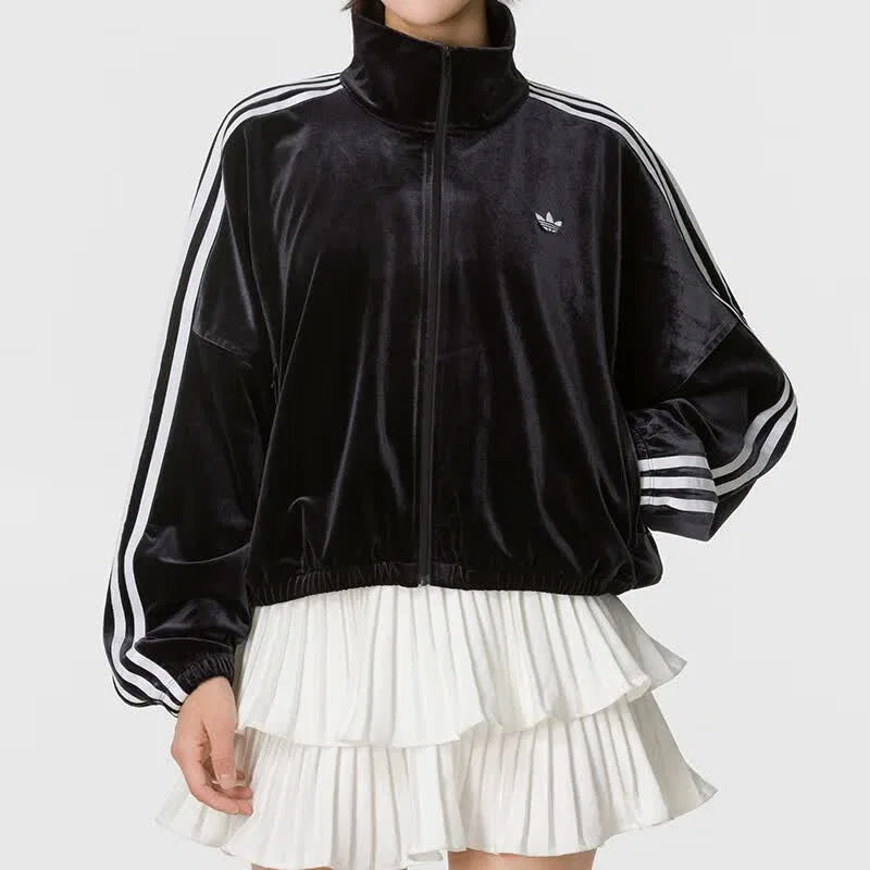 Женская куртка с велюровым покрытием Adidas Originals, Black — фото 3