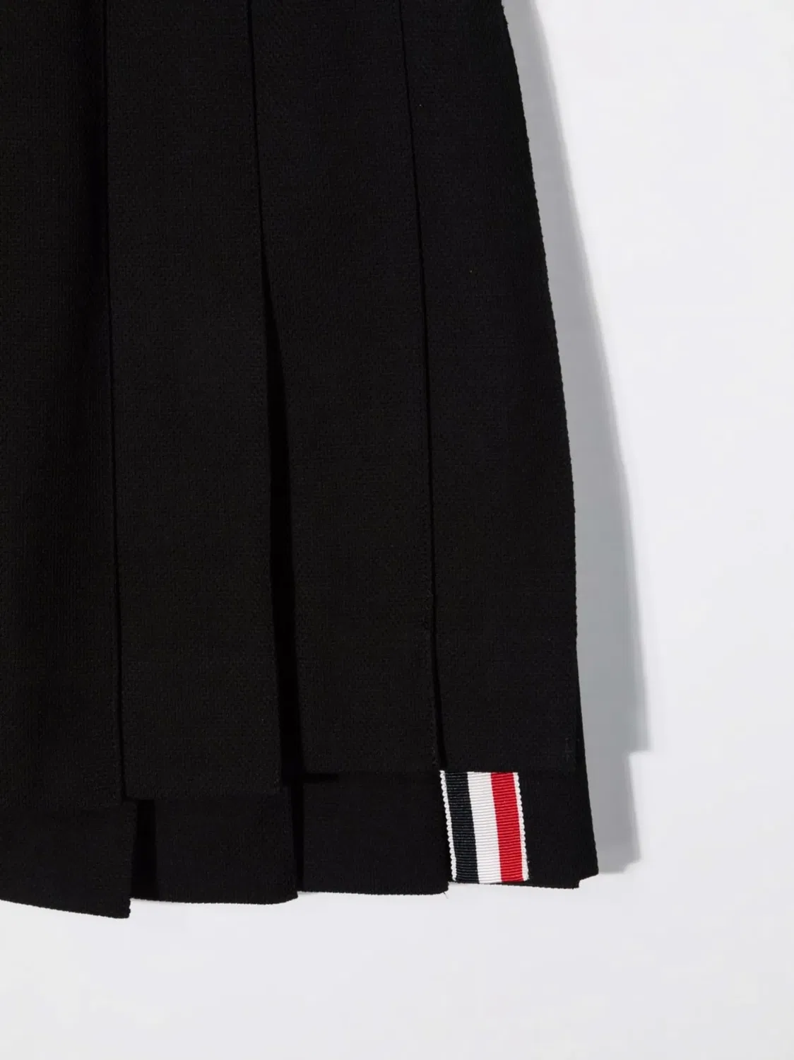Плиссированная юбка из шерсти Thom Browne, черный — фото 3