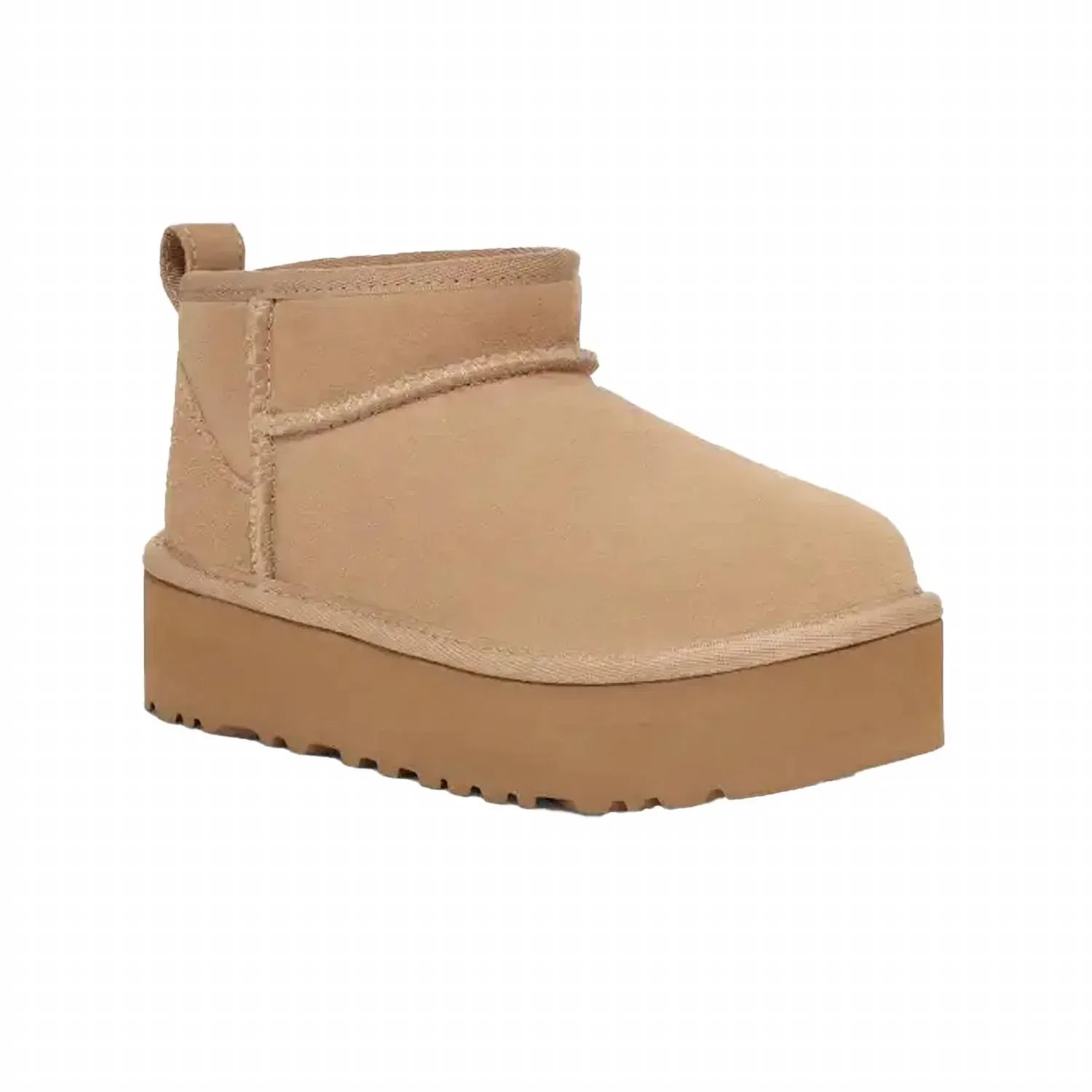 Детские классические ботинки на платформе Ultra Mini с замшевым верхом UGG, Sand — фото 2
