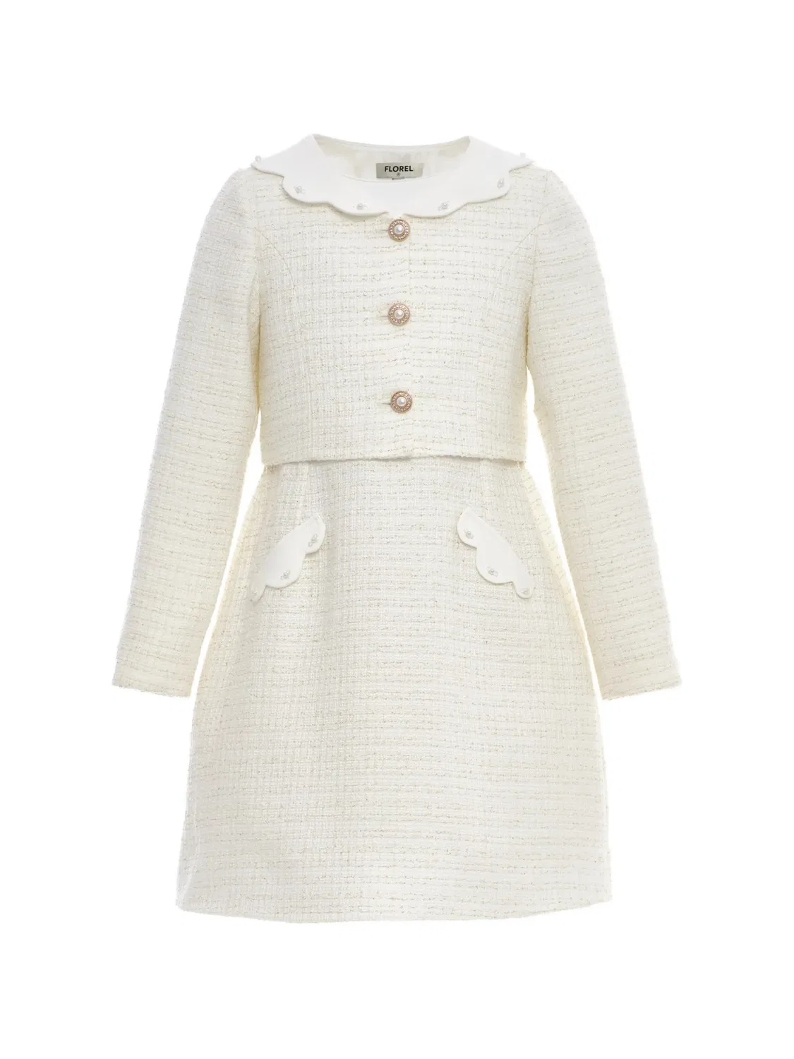 Платье с декоративными пуговицами Dress & Fleur, нейтральные цвета