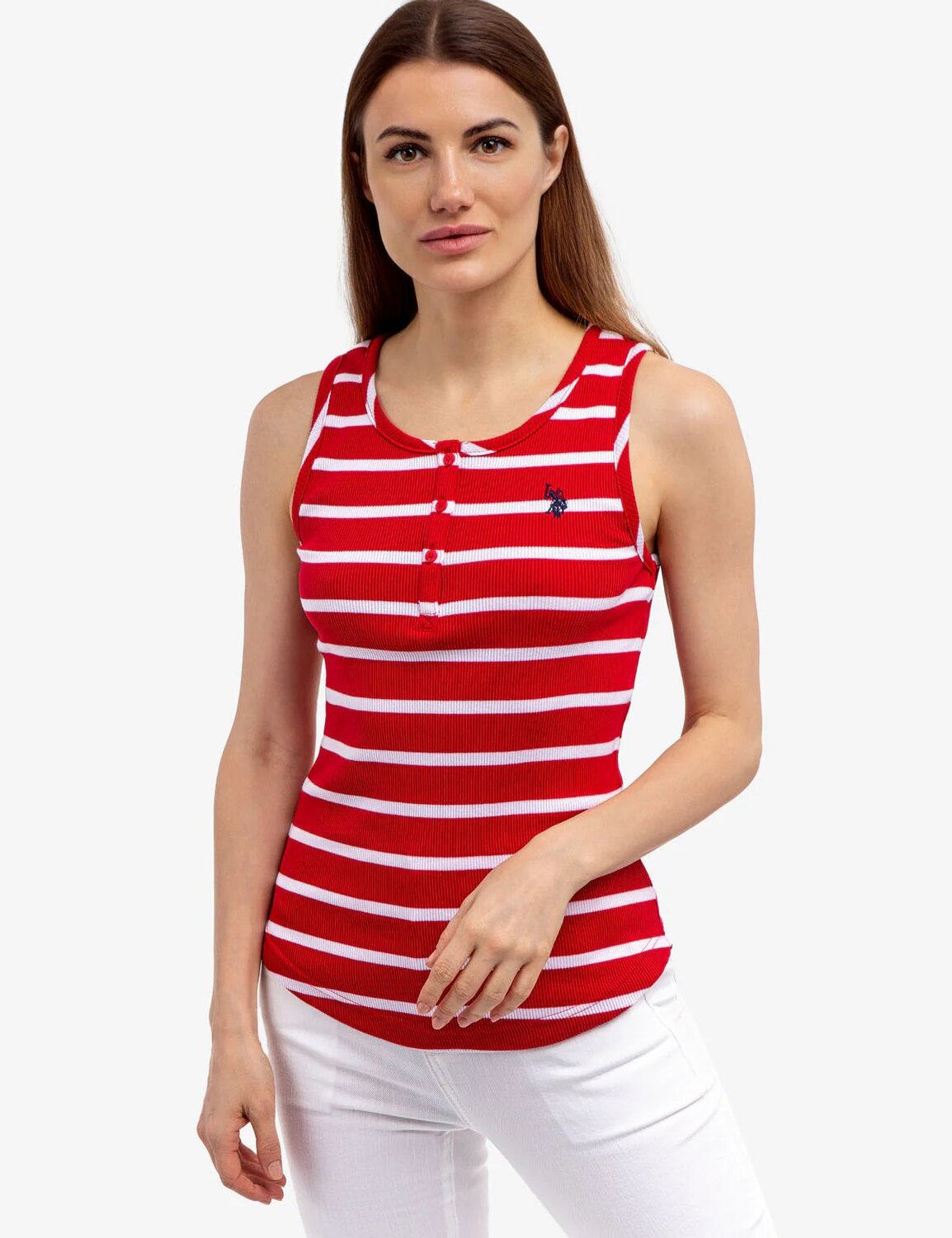 

Майка-борцовка в рубчик U.S. Polo Assn., красный