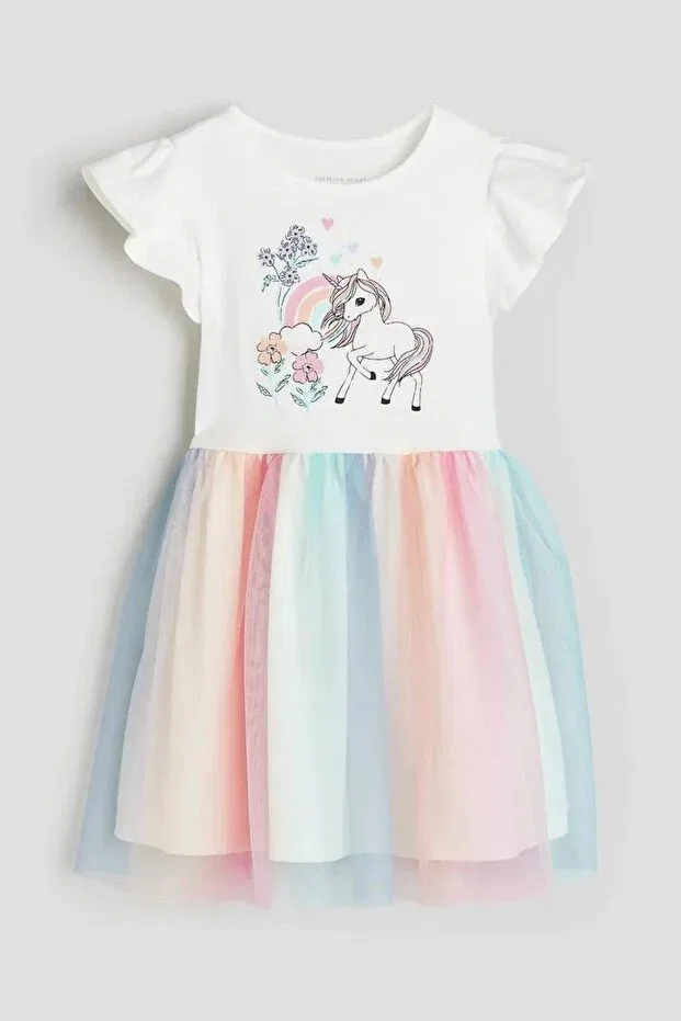 Детское платье для девочек с принтом Unicorn dress Baby And Kids, Multicolor — фото 2