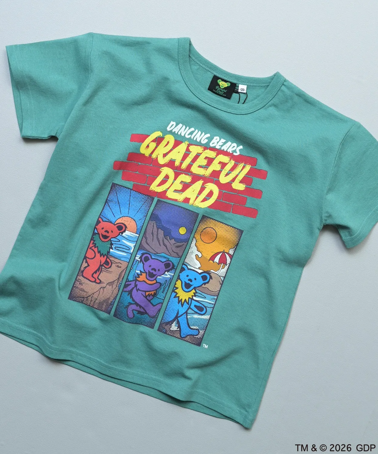 Детская футболка с принтом Grateful Dead, Хлопок Grateful Dead, Khaki