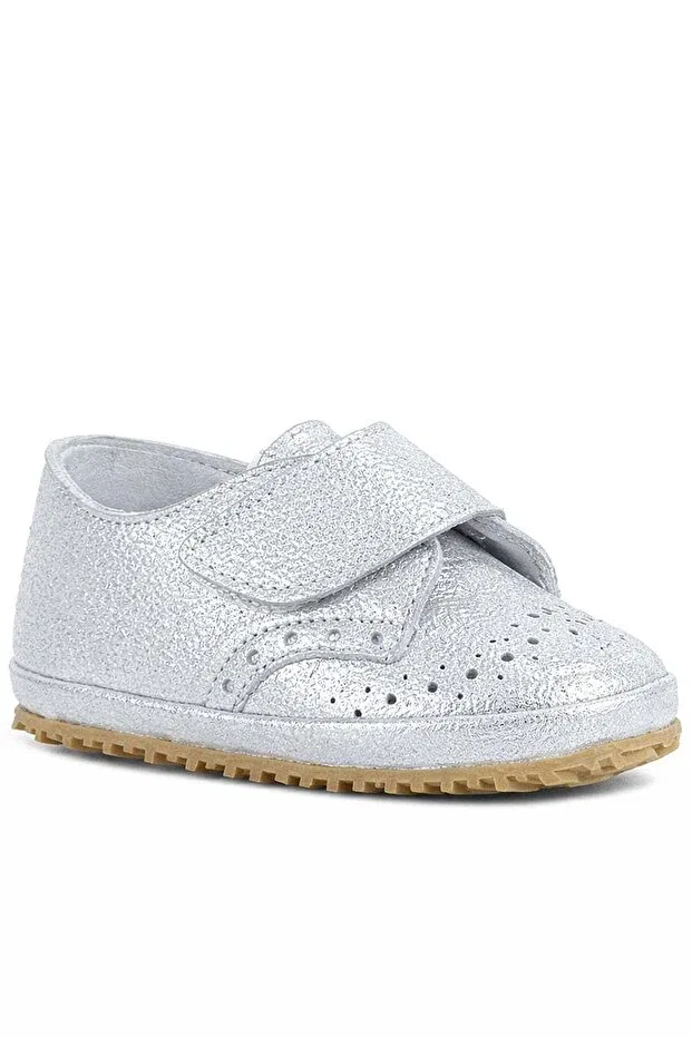 Детские пинетки для мальчиков из натуральной кожи Hapshoe, Silver — фото 2
