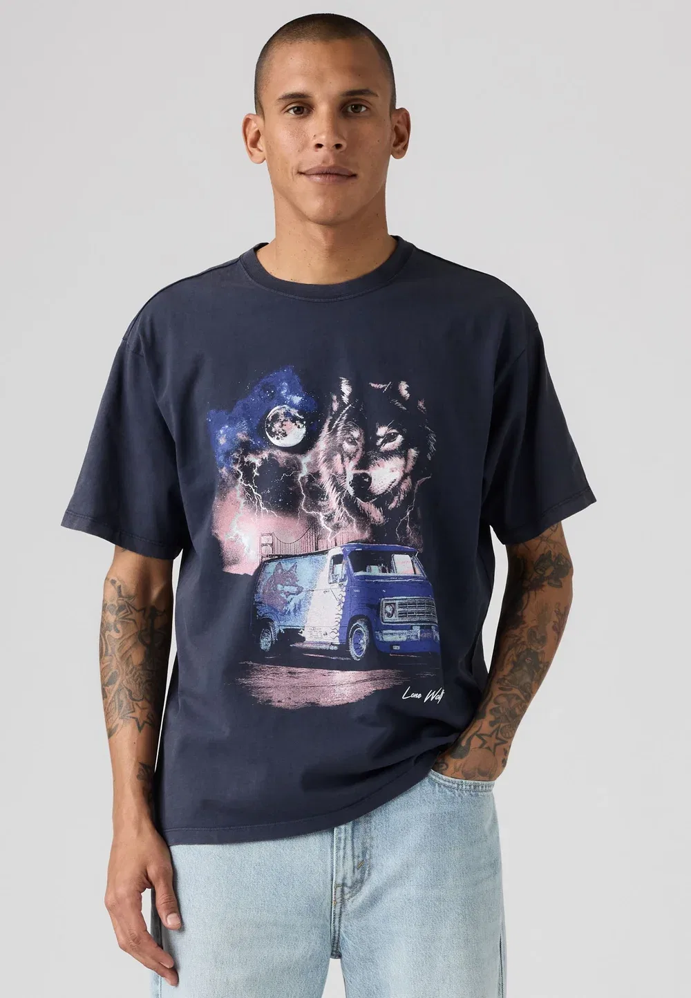 Футболка с винтажным принтом - футболка с графическим рисунком Levi'S, Nightfall Navy — фото 4