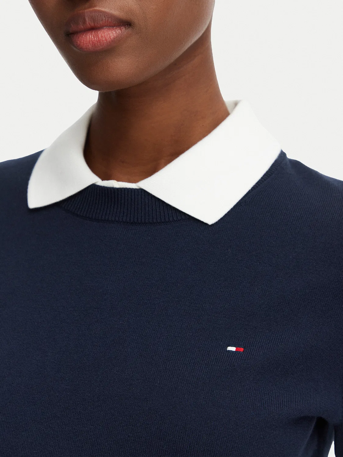 Женский пуловер стандартного кроя Cable Fine Tommy Hilfiger, темно-синий — фото 4