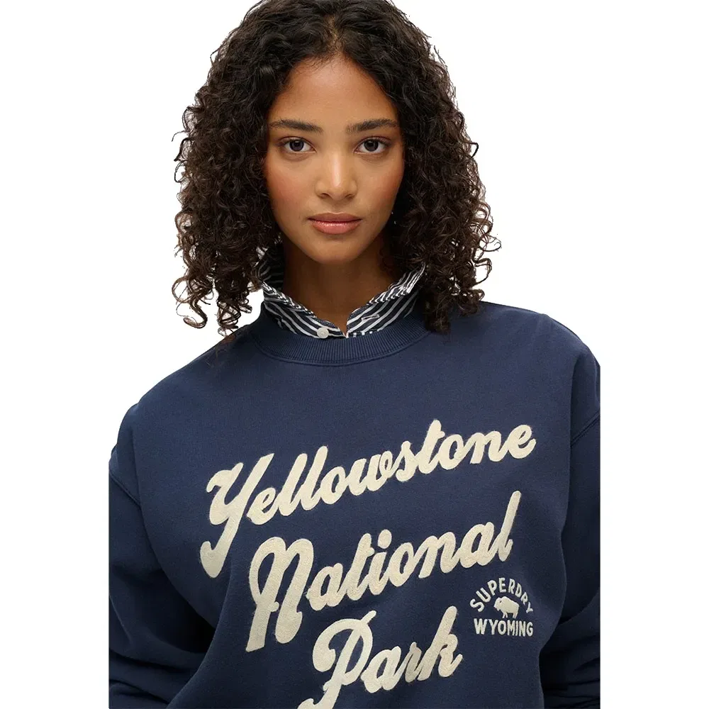 Свитшот свободного кроя Lo-Fi Outdoor Loose Crew Superdry, синий — фото 4