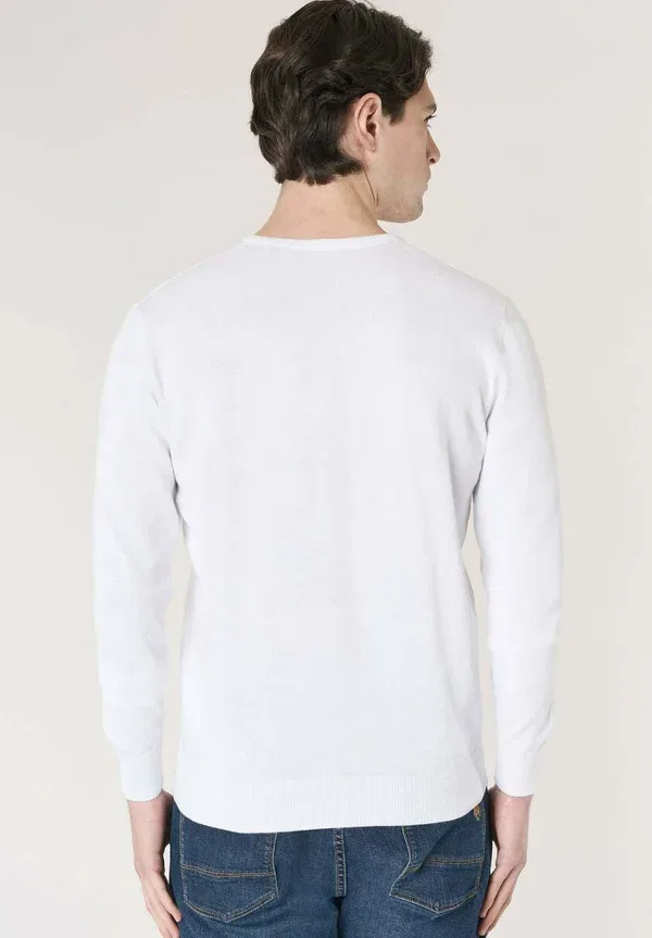 Джемпер с воротником-гольф U.S. Polo Assn. Bianco, белый — фото 3