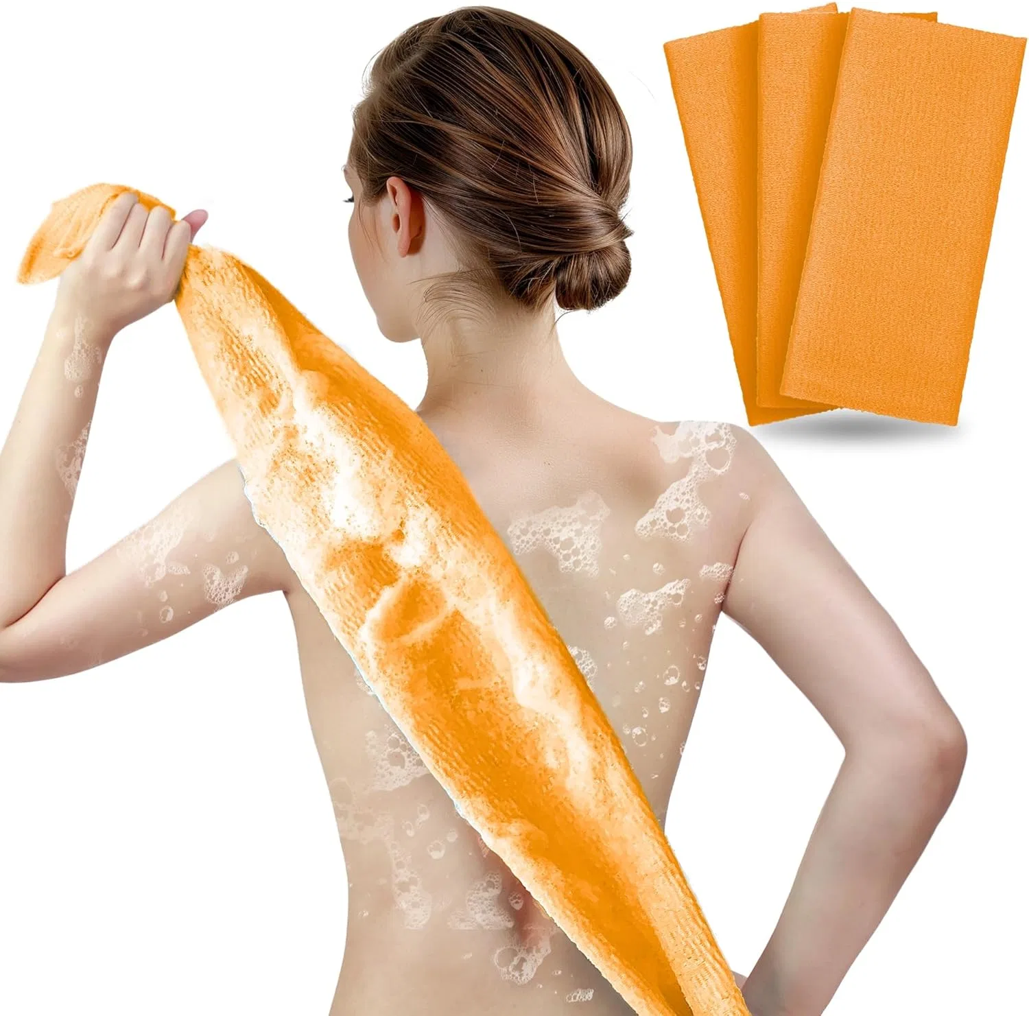 Мочалка для пилинга ARCH&M, 3 шт, Orange