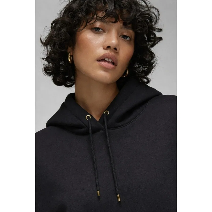 Женский худи оверсайз Jordan Flight Fleece Pullover Hoodie, Nike, Черный — фото 3