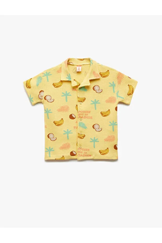 Детская футболка поло с принтом Koton, Yellow Patterned