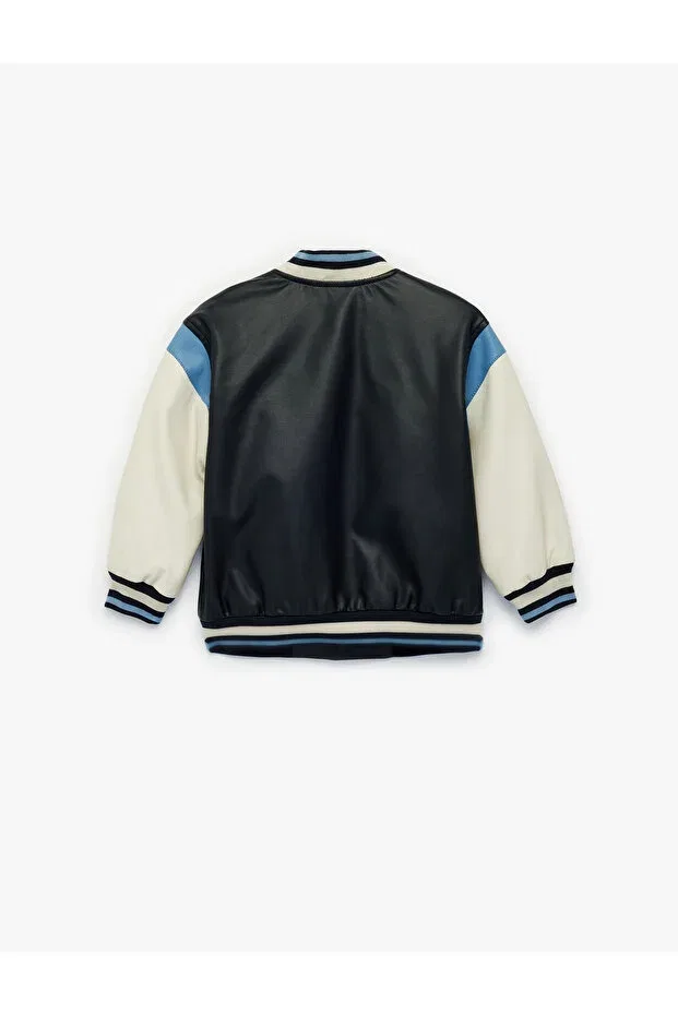 Детское пальто для девочек с принтом Koton, Navy Blue — фото 4