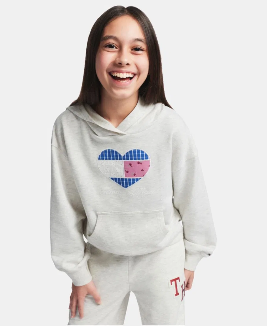 Худи из футера с капюшоном и логотипом Tommy Hilfiger, Oat Heather
