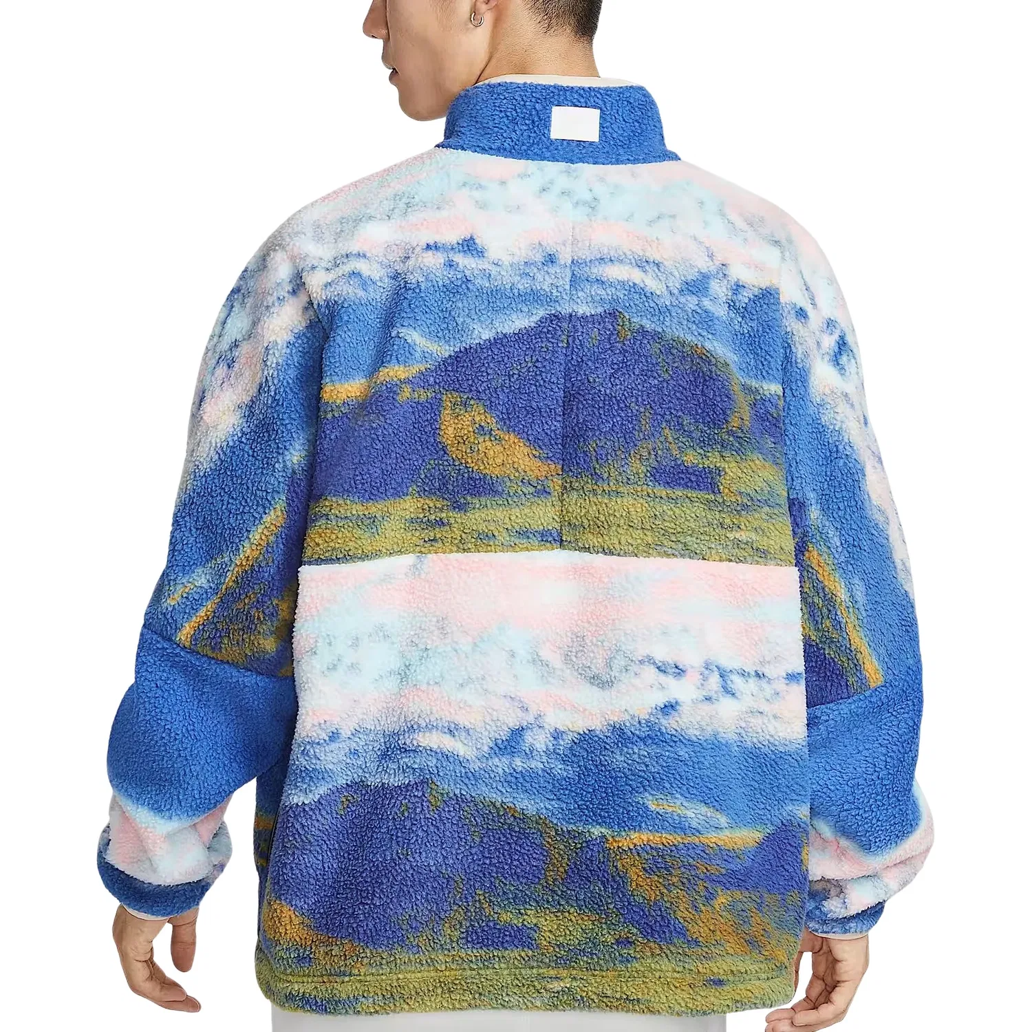 Мужская куртка Club Winterized Half-Zip Anorak Faux Fleece Sweatshirt 'Blue' Nike, Blue/Multicolor — фото 4