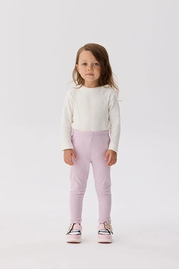 Детские леггинсы для девочек хлопковые Bg store baby girl lilac Tyess Basic, Lila
