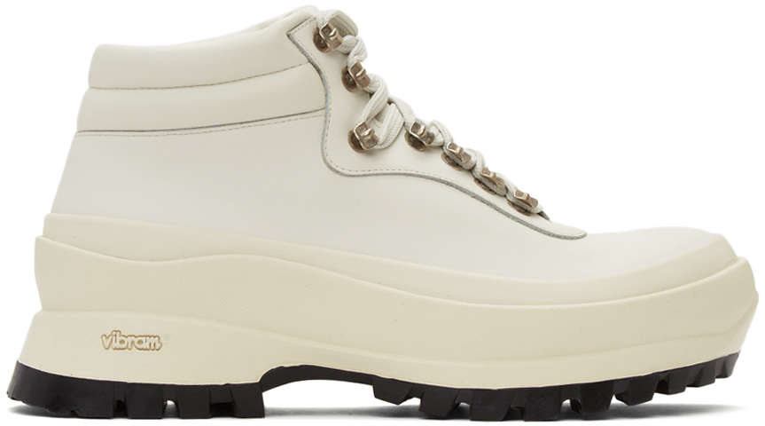 Эксклюзивные кожаные походные ботинки SSENSE Off-White Jil Sander