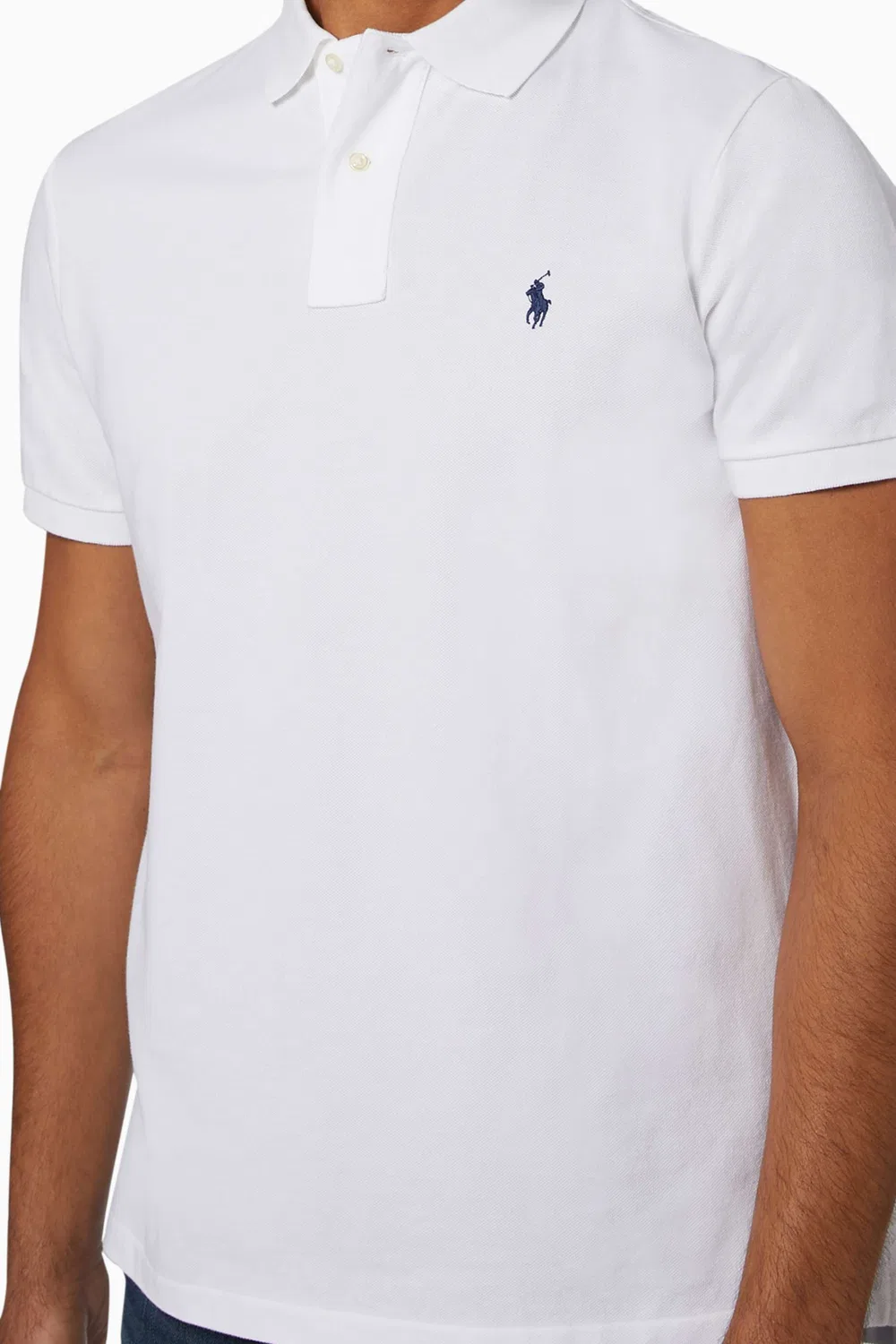 Поло с коротким рукавом сетчатое Custom Slim Fit Polo Ralph Lauren, белый — фото 4