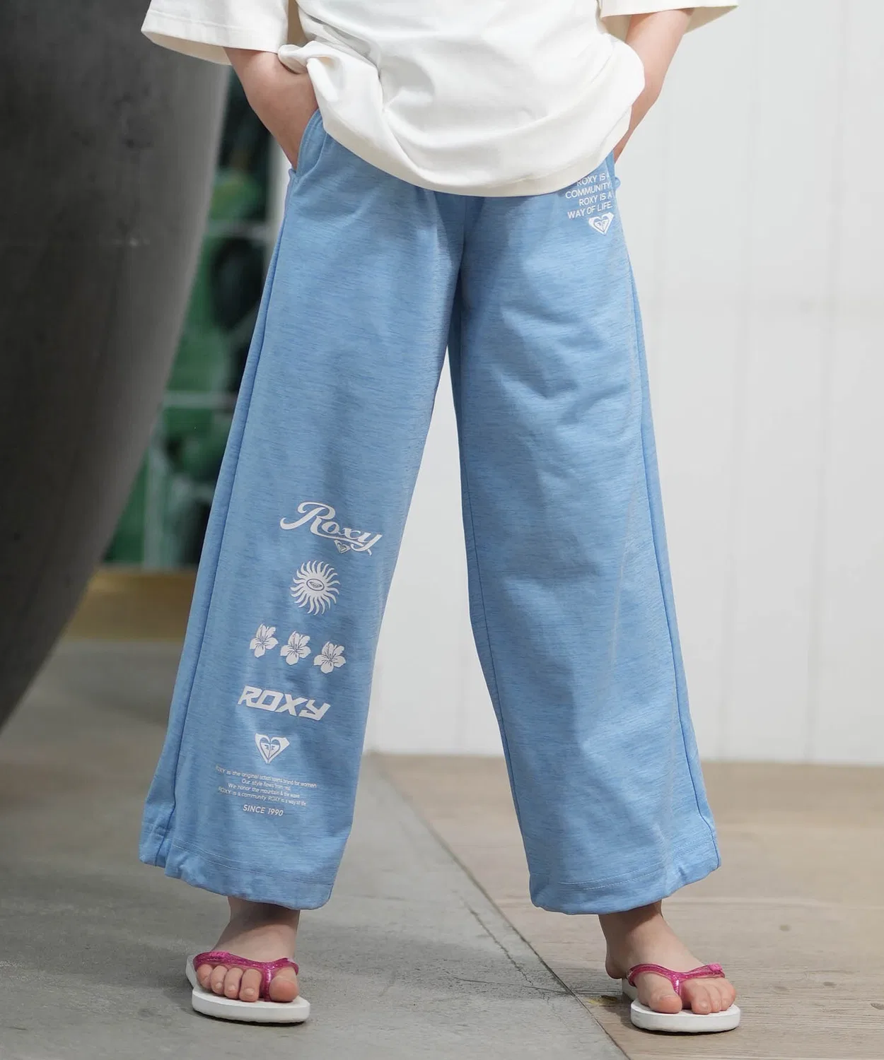 Детские спортивные брюки с принтом Mini Historical Line ROXY, Light Blue