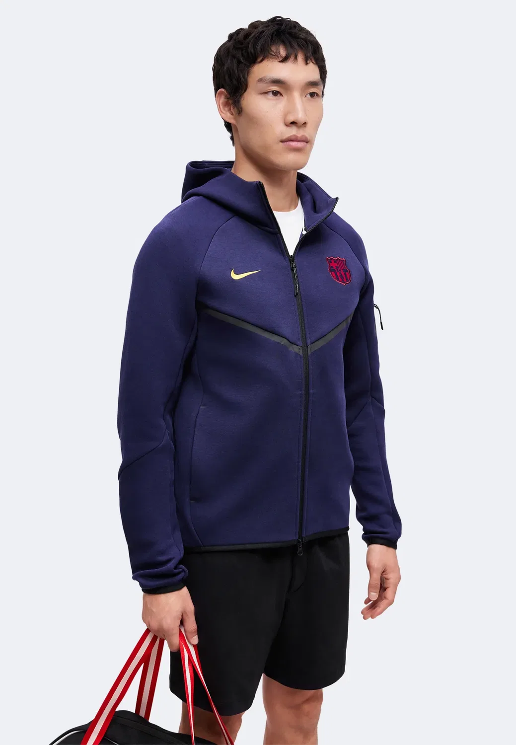 Худи FCB - клубная одежда Nike Performance, Blackened Blue/Mineral Yellow — фото 4