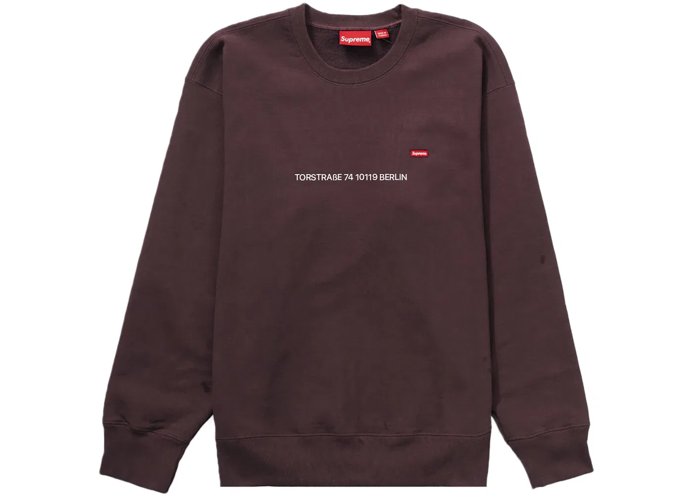 Мужской свитшот с принтом Supreme Crewneck (Berlin Shop Exclusive), Dark Brown