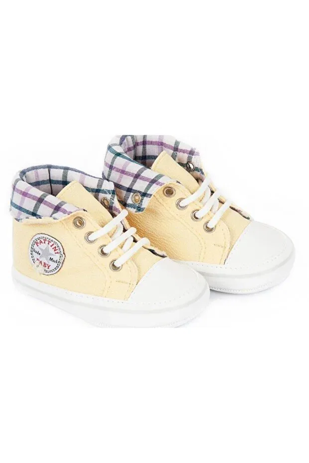 Детские ботиночки для новорожденных с коротким каблуком Baby Pattini, Yellow