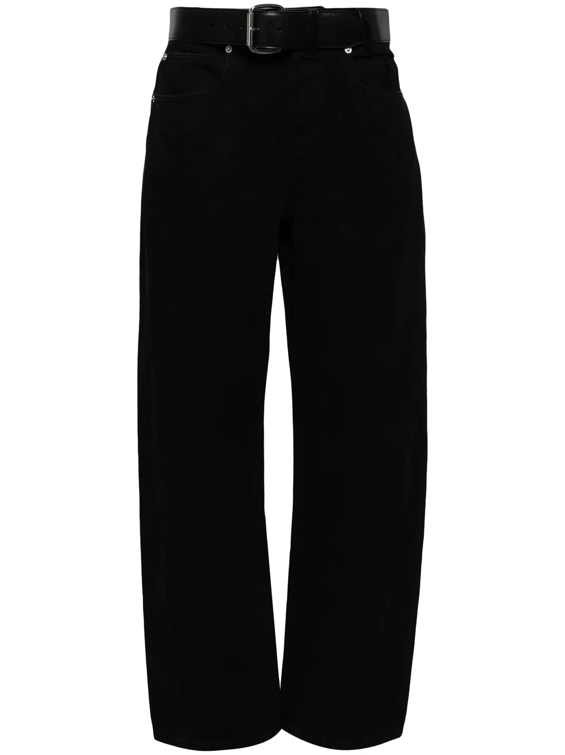 Штаны сWide-leg поясом Alexander Wang, черный