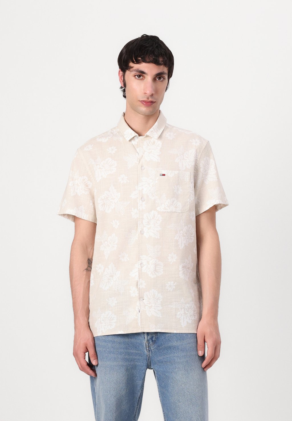 

Рубашка SLUB SHIRT UNISEX - Button-down blouse Tommy Jeans, бежевый