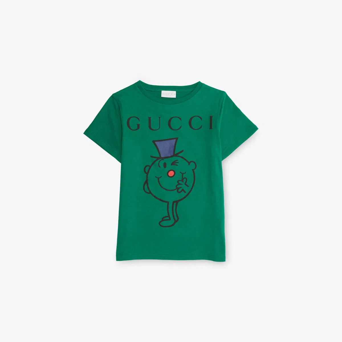 Хлопковая футболка с графическим принтом Mr. fib, 4-12 лет Gucci, темно-зеленый/изумрудный