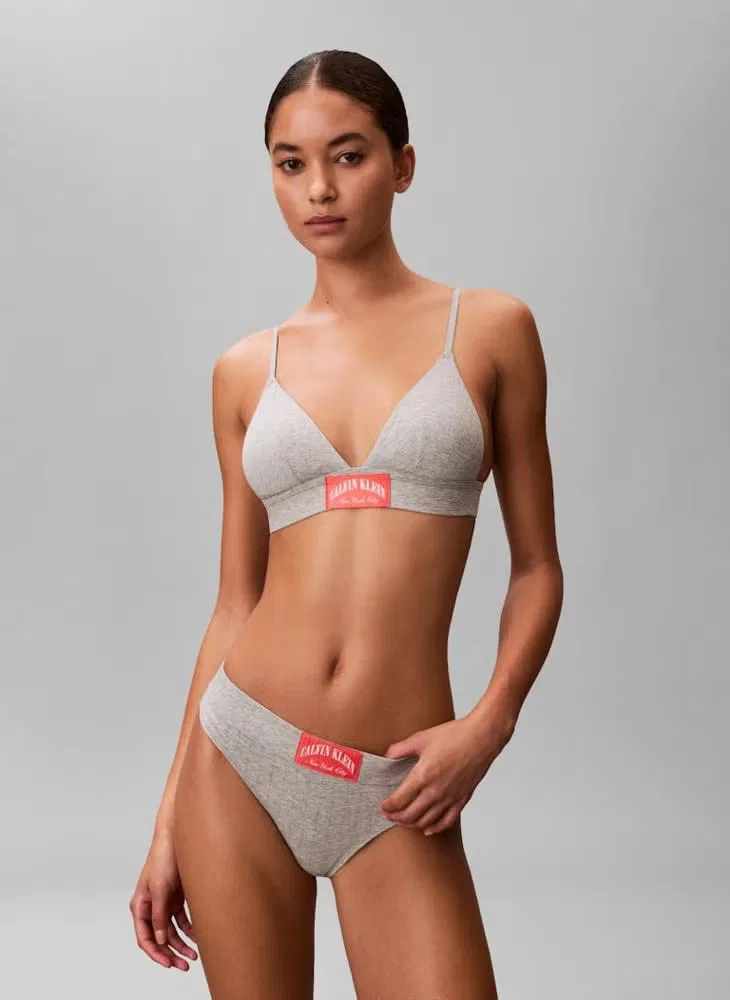 Calvin Klein Комплект бюстгальтер и трусы с логотипом, серый