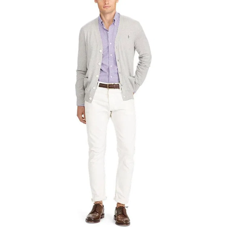 Мужской свитер с длинным рукавом Polo Ralph Lauren, Light Gray — фото 3