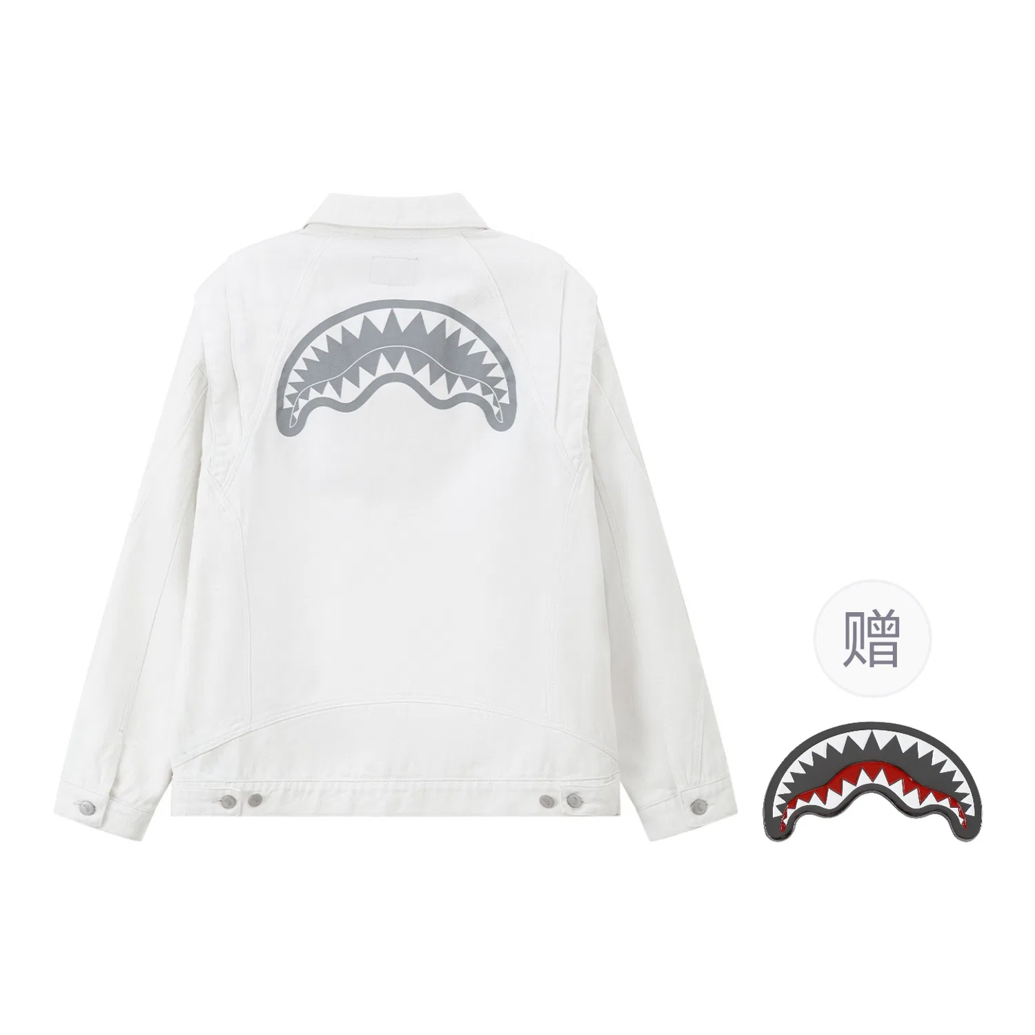 Детская джинсовая куртка с принтом SPRAYGROUND, Gray White